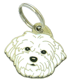 Coton de Tuléar <br> (placa de identificação para cães, Gravado incluído)